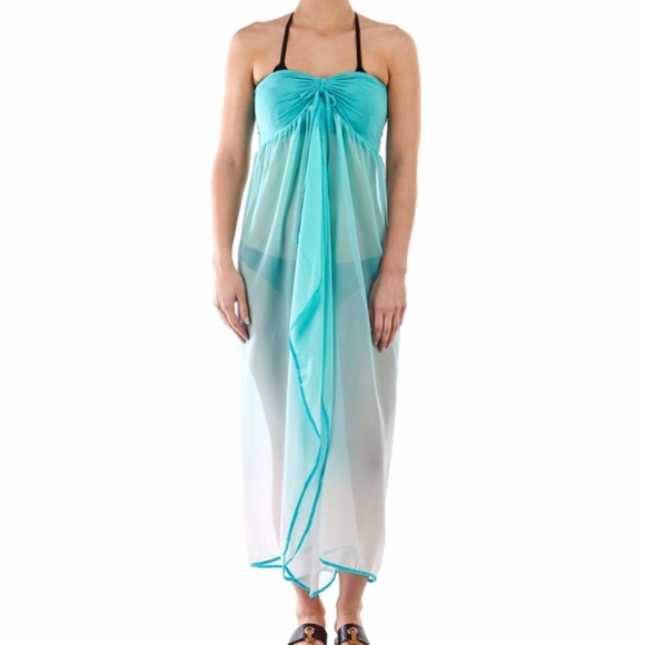 Raviya Other - NEW Aqua Ombre Chiffon Bandeau Cover-Up